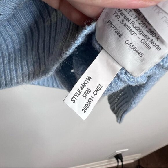 J Crew Womens Size Small Pointelle Crewneck Sweater Light Blue Wool Alpaca Knit - Picture 7 of 8